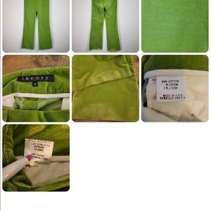 Theory Apple green corduroy pant